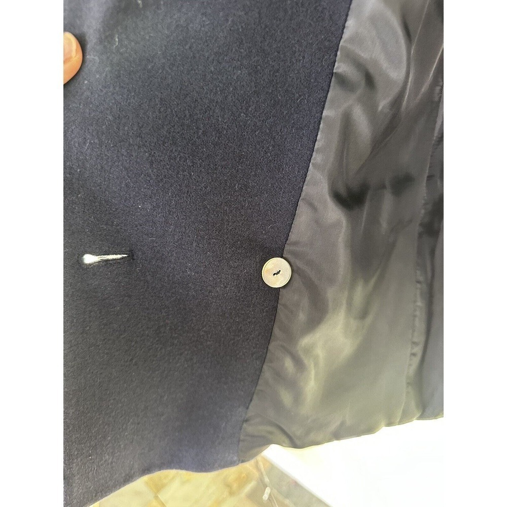 Vtg Stephanie Andrews Blazer Double Breasted Blue Gold Buttons Sz 16 100… - Picture 8 of 11